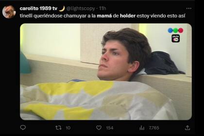 El campeón de GH fue meme por la escena de Marcelo Tinelli y la mamá de Holder (Captura Twitter)
