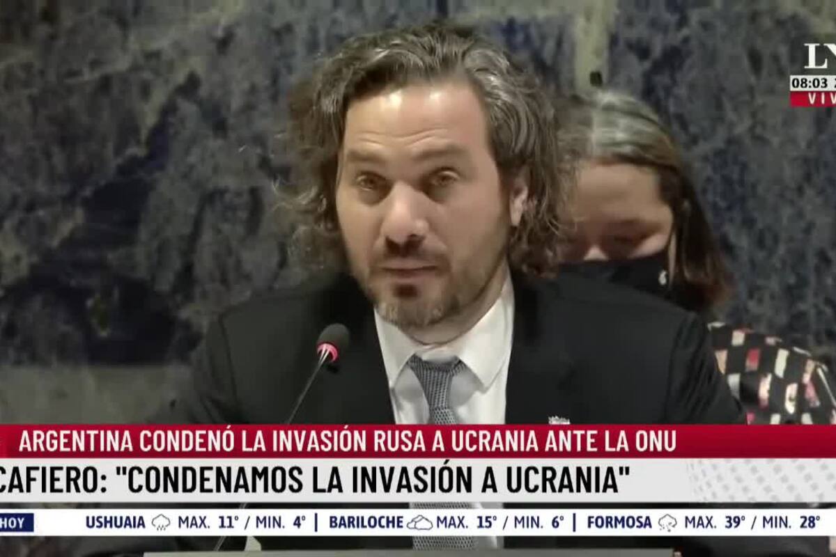 El canciller argentino, Santiago Cafiero, se refirió a la guerra entre Rusia y Ucrania en la 49° sesión del Consejo de los Derechos Humanos de la ONU, en Ginebra, en Suiza