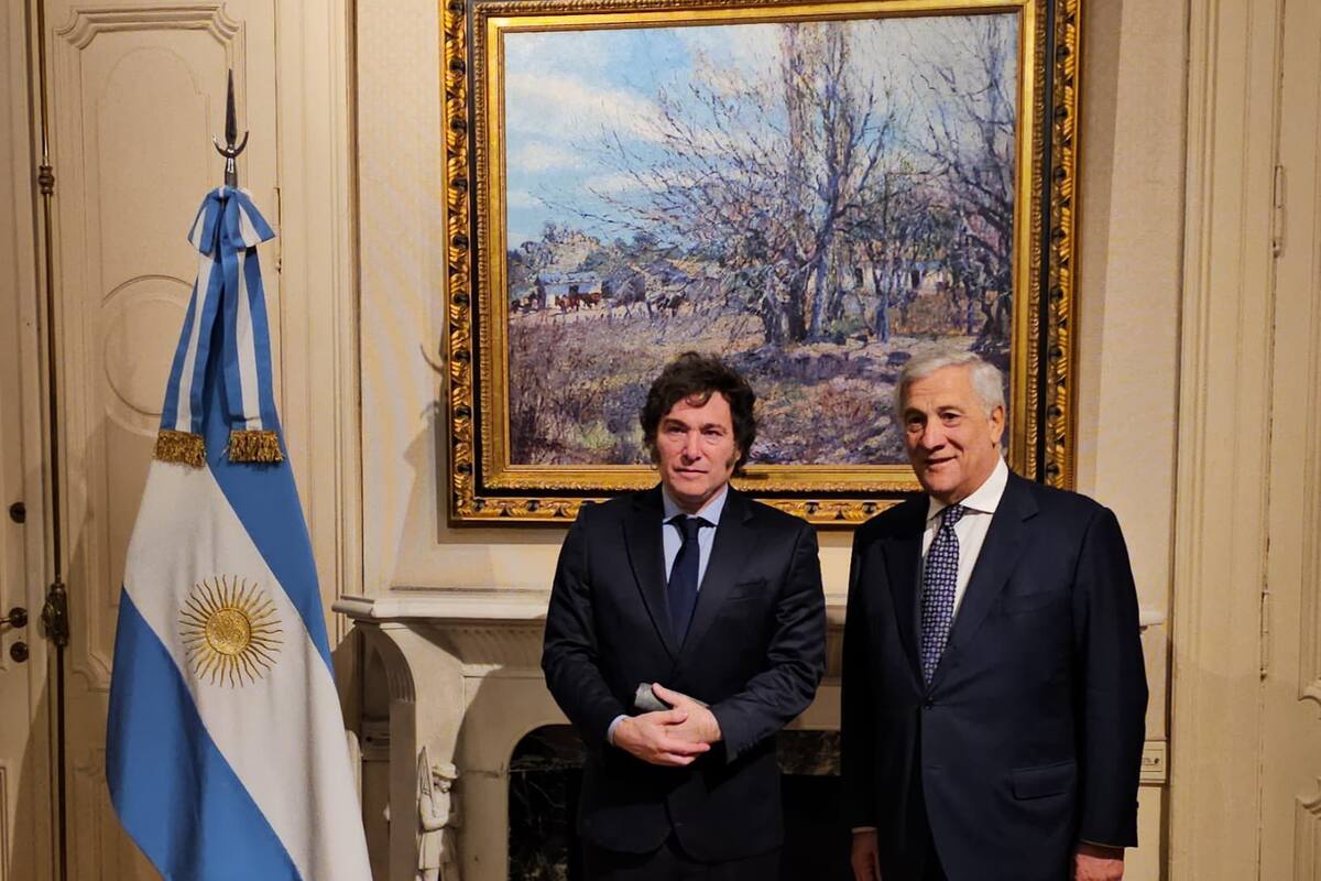 El canciller italiano Tajani fue recibido por el presidente Milei, en Casa Rosada.