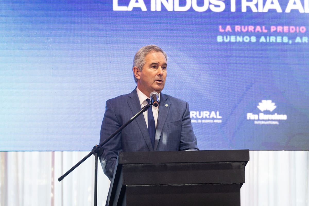El canciller Pablo Quirno en la presentación de la feria Argentina Alimenta en La Rural