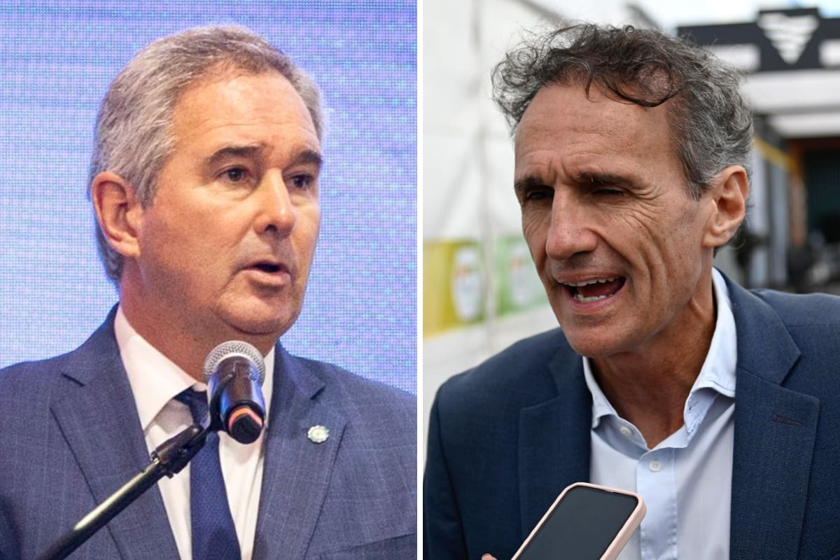 El canciller Pablo Quirno junto al ministro de Infraestructura de la provincia de Buenos Aires, Gabriel Katopodis