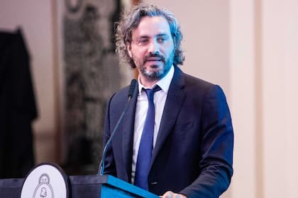 El canciller Santiago Cafiero durante la entrega del Premio Internacional de Derechos Humanos Emilio Mignone, en el Palacio San Martín
