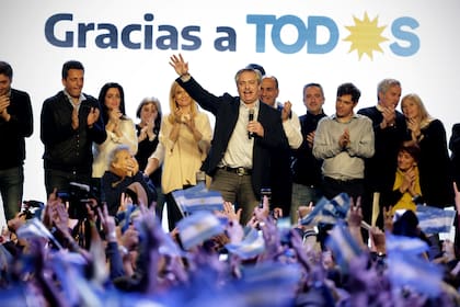 Alberto Fernández, durante los festejos de las elecciones de 2019