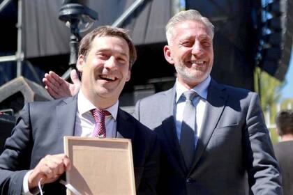 El candidato Juan Pablo Luque y el gobernador Mariano Arcioni