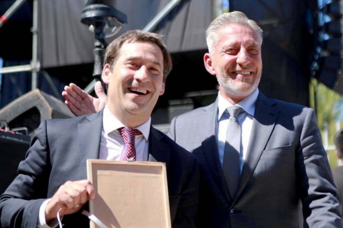 El candidato Juan Pablo Luque y el gobernador Mariano Arcioni