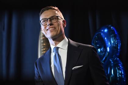 El candidato presidencial del Partido de Coalición Nacional, Alexander Stubb, durante un evento en Helsinki, Finlandia, el domingo 11 de febrero de 2024. (Emmi Korhonen./Lehtikuva via AP)