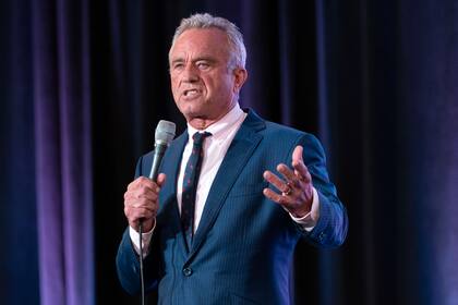 El candidato presidencial independiente Robert F. Kennedy Jr. habla durante la Convención Nacional Libertaria en el Washington Hilton, en Washington, el 24 de mayo de 2024.
