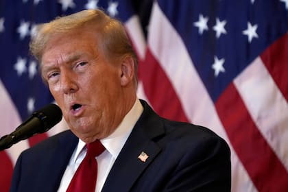 El candidato presidencial republicano Donald Trump habla en la Torre Trump en Nueva York, el jueves 26 de septiembre de 2024. (Seth Wenig)