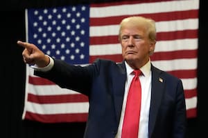 El candidato republicano a la presidencia, el expresidente Donald Trump, en Montana, el viernes 9 de agosto de 2024. (AP Foto/Rick Bowmer)