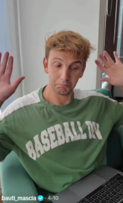 El cantante destacó las similitudes entre ambas canciones (Captura: TikTok @bauti_mascia)