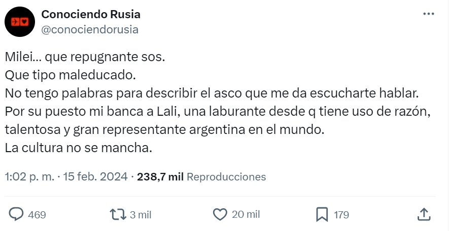 El cantante Mateo Sujatovich le dedico un contundente mensaje a Javier Milei