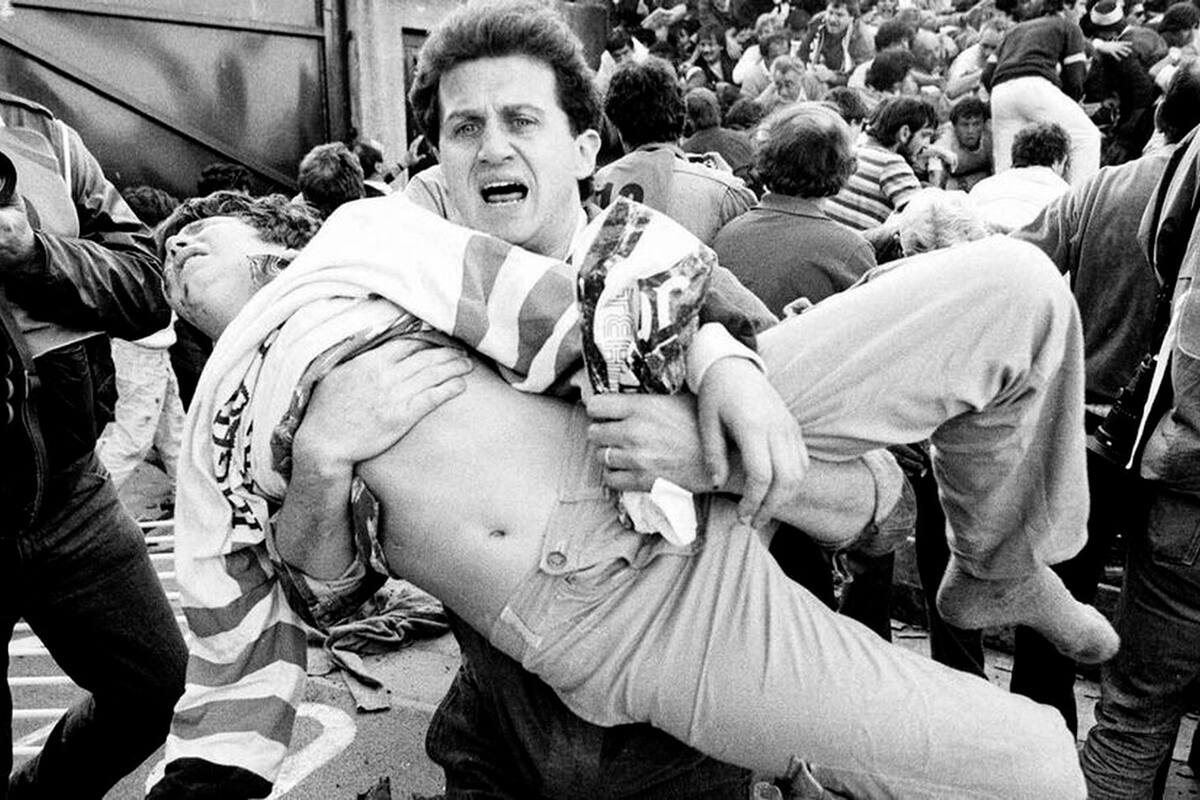 El caos tras la tragedia en el estadio de Heysel