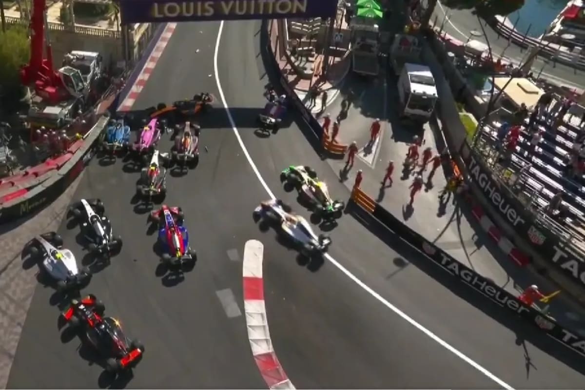 El caótico accidente en el Gran Premio de Mónaco, en la Fórmula 2