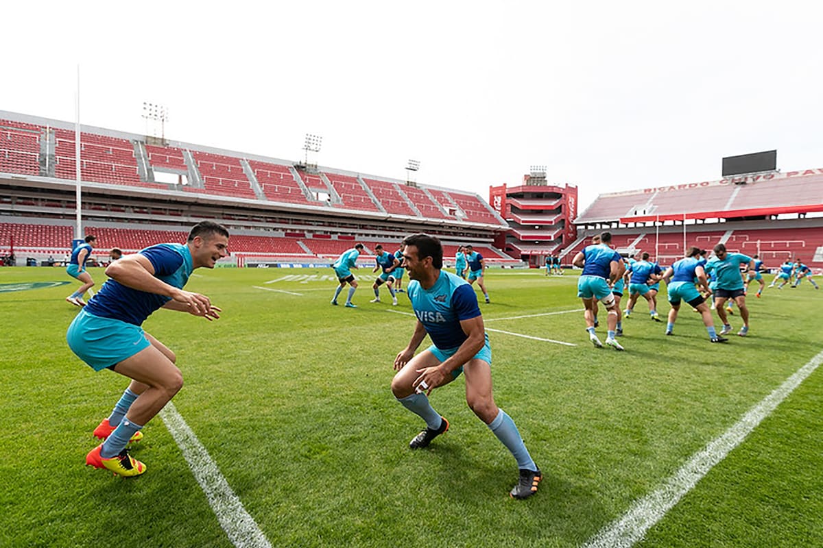 El Captain Run de los Pumas antes de enfrentar a Sudáfrica; jugarán en el estadio de Independiente