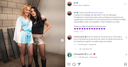 El cariñoso posteo que Lali le dedicó a Kylie en su cuenta de Instagram