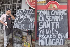 El carnicero de un comercio manifestó su indignación por la inflación de una forma muy original
