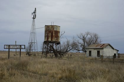El cartel de entrada a Quiñihual
