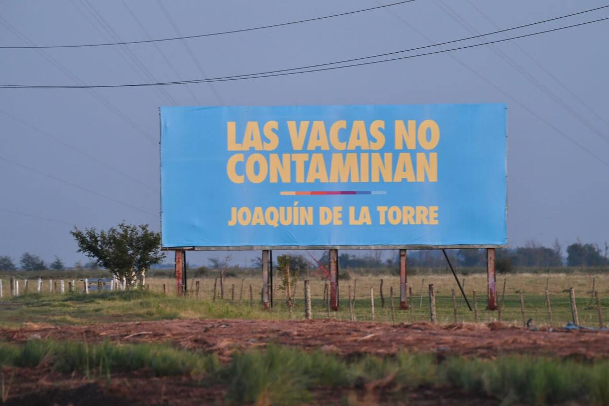 El cartel del senador bonaerense y precandidato a gobernador Joaquín de la Torre rumbo a Expoagro