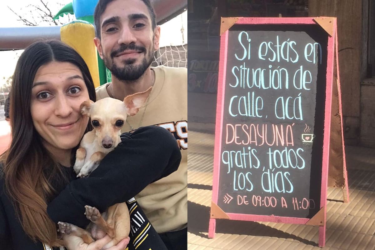 El cartel que se volvió viral en las redes sociales y que marcó el noble gesto de los jóvenes, quienes ofrecieron desayunos gratis para personas en situación de calle