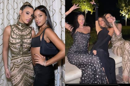 Lele Pons, Emilia Mernes, Tini Stoessel y Oriana Sabatini en el casamiento de Stefi Roitman y Ricky Montaner