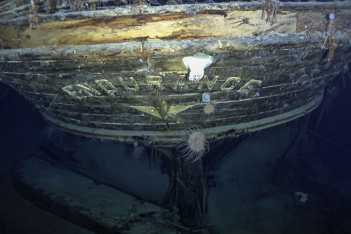 El casco del Endurance, recientemente descubierto en aguas antárticas por una expedición científica de las Malvinas