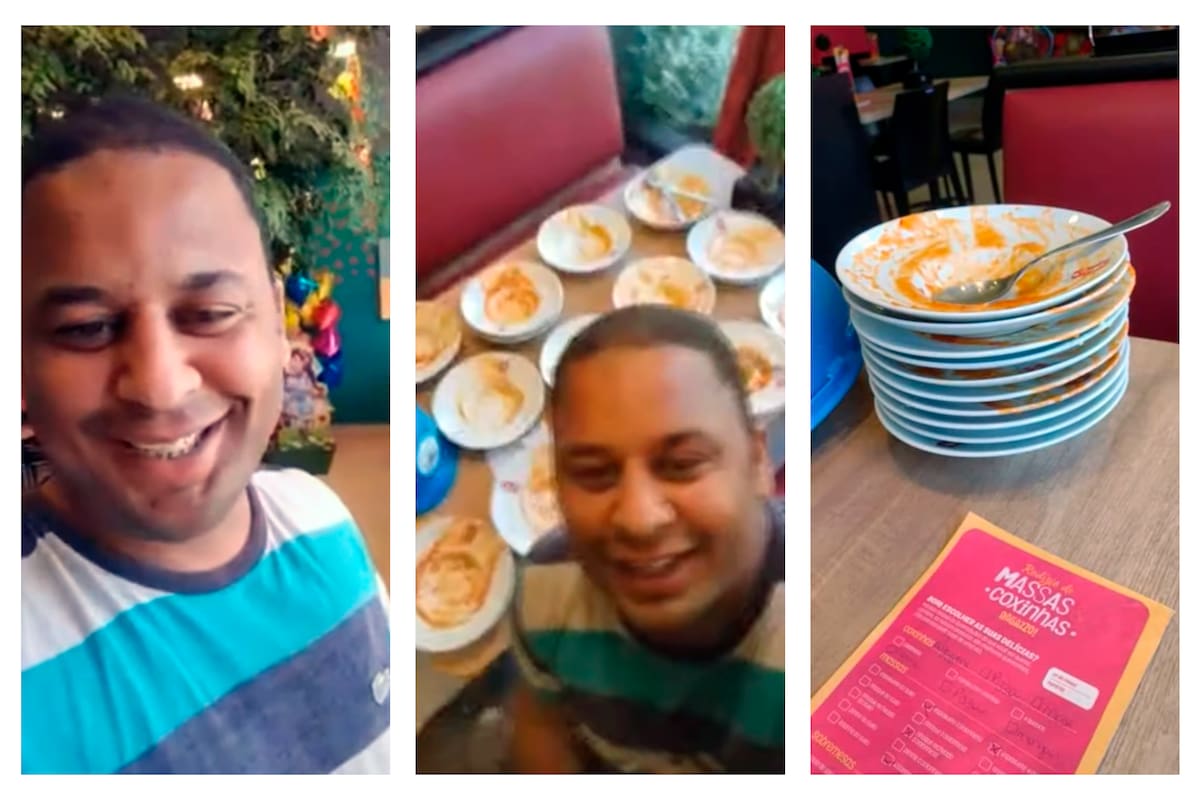 El caso de João Carlos Apolonio se volvió viral en poco tiempo: consumió 15 platos de comida en un tenedor libre y quiso pedir ocho más antes de que lo echaran del lugar