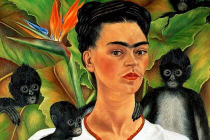 El célebre "Autorretrato con mono", de Frida Kahlo