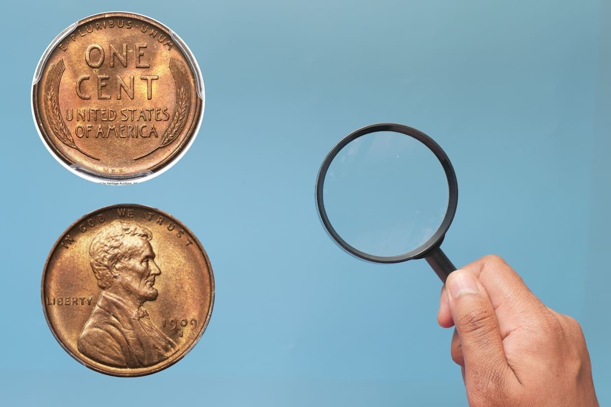 El centavo de Lincoln de 1909 posee un valor para los coleccionistas que multiplica en cientos de miles el nominal. Créditos: Canva- Heritage Auctions