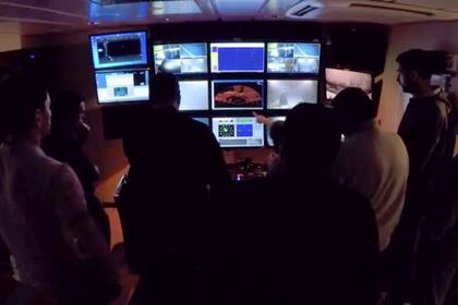 El centro de monitoreo que se había montado en el Seabed Constructor desde donde se hizo la bùsqueda