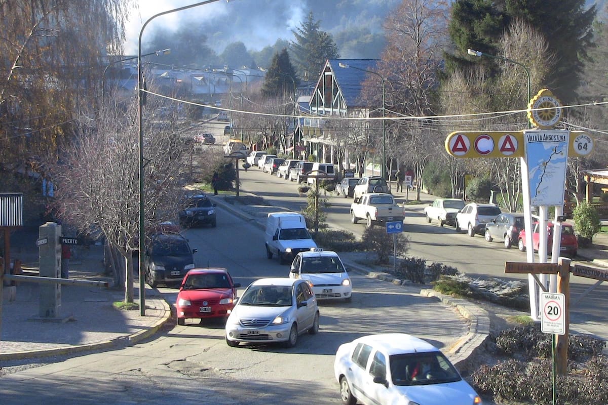 El centro de Villa La Angostura