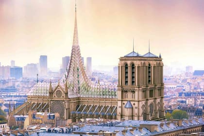 El diseño de la reconstrucción de la catedral de Notre Dam propuesto por Vincent Callebaut Architectures