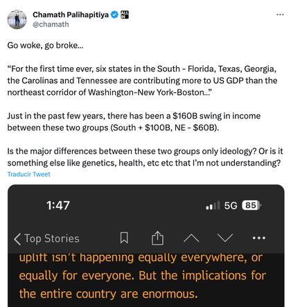 El CEO de Social Capital compartió sus apreciaciones sobre el impacto de la política "woke" en la economía