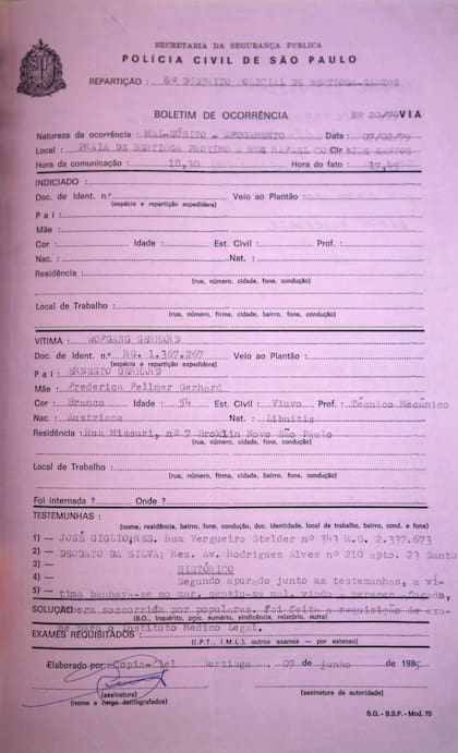 El certificado de defunción de Mengele