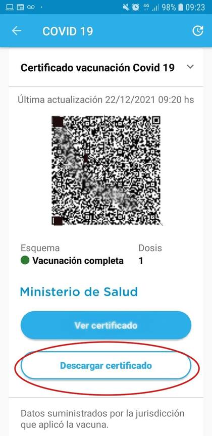 El certificado de vacunación puede presentarse de manera digital; las plataformas de salud de varios países tienen habilitada la opción de descargar el archivo