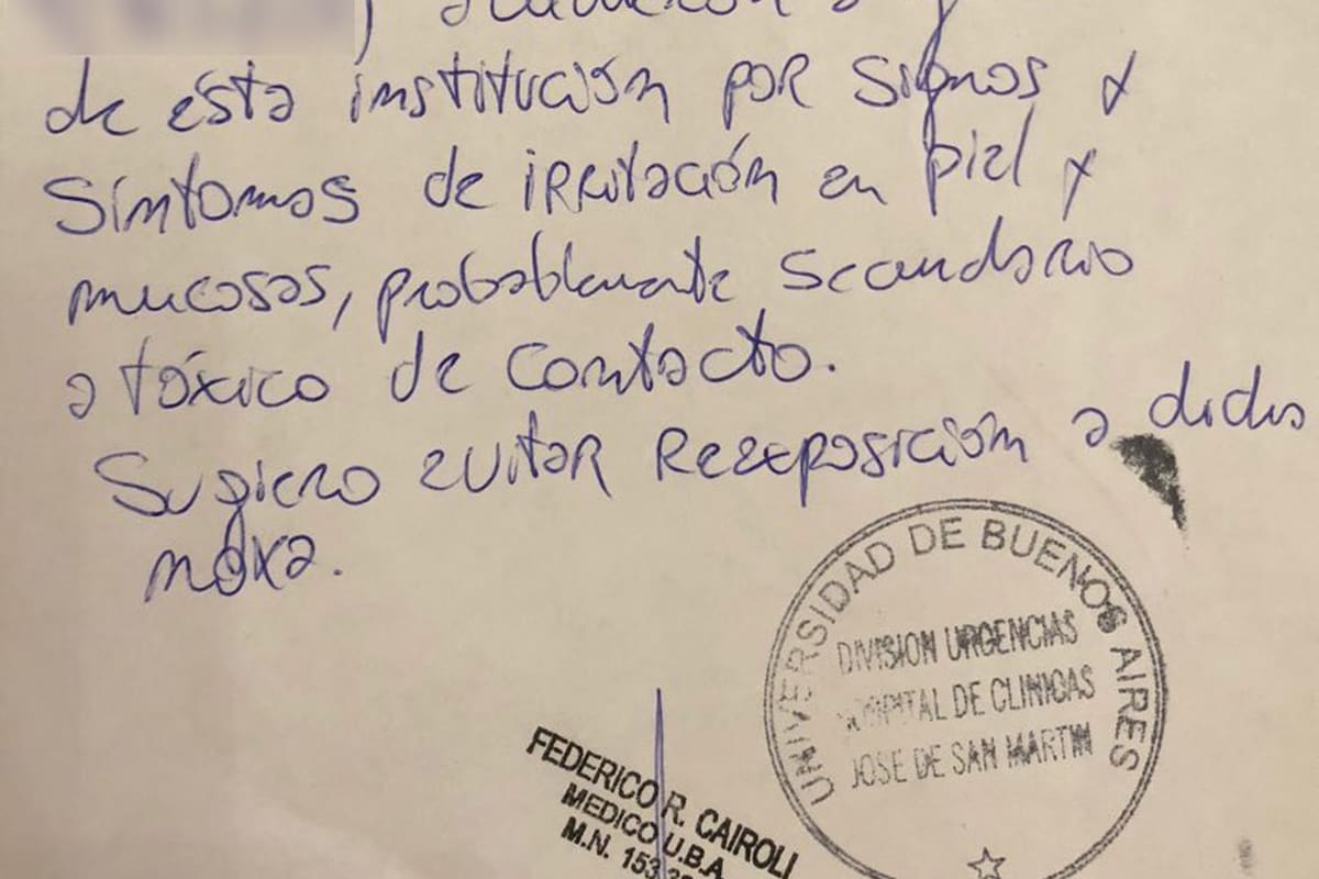 El certificado médico que difundió la expresidenta