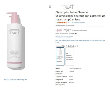 El champú, que normalmente cuesta US$54, está en oferta a US$37,80 en Amazon por los descuentos del Black Friday (Amazon/Christophe Robin)