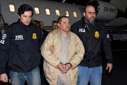 El Chapo, al llegar detenido a Estados Unidos, en 2017