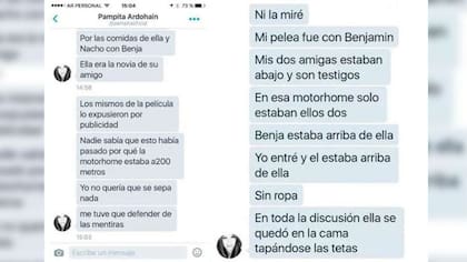 El chat de Pampita y Lio Pecoraro
