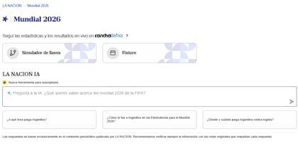 El chatbot del Mundial, exclusivo para suscriptores de LA NACION