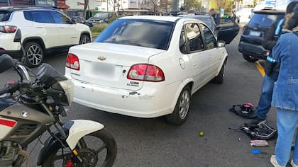 El Chevrolet Corsa en el que se trasladaban los acusados