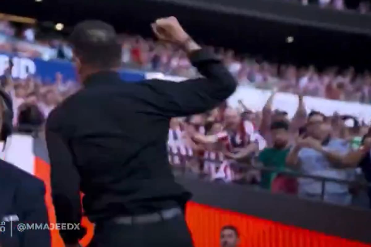 El Cholo Simeone celebró de manera efusiva el triunfo del Atlético Madrid