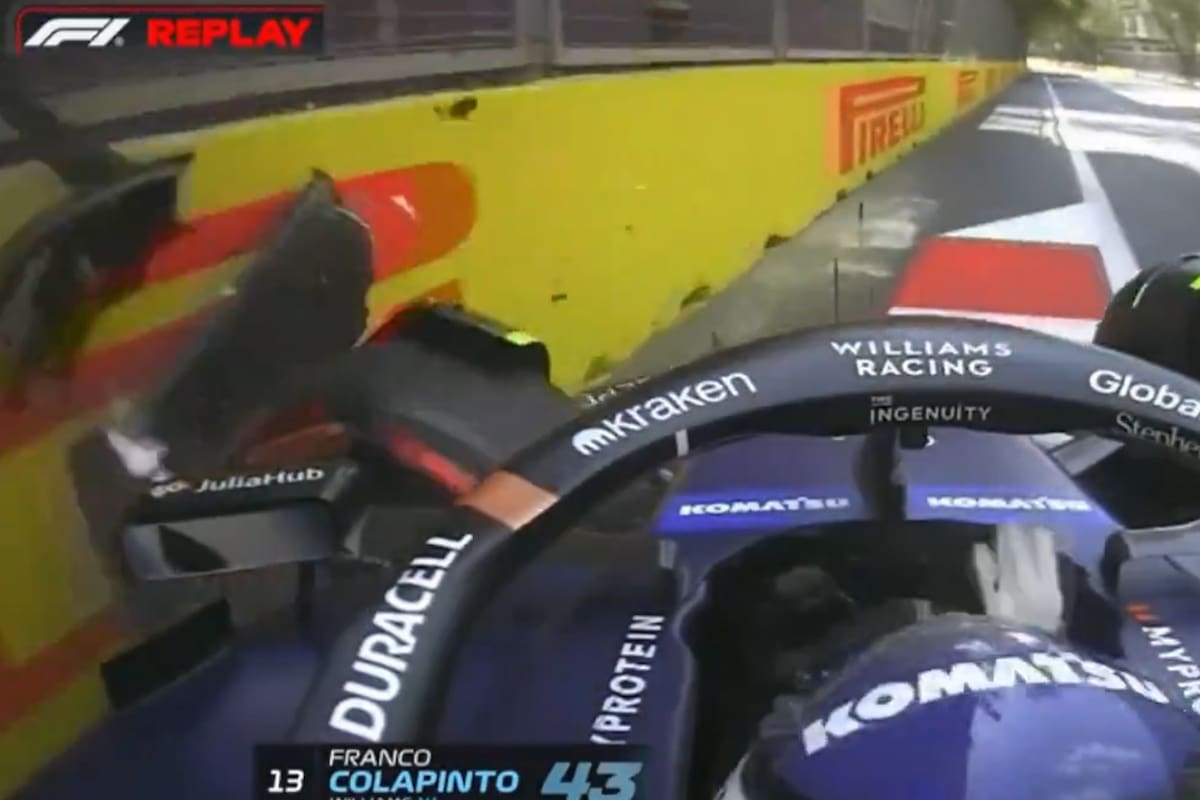 El choque de Colapinto.