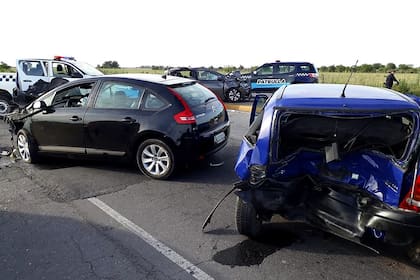 El choque múltiple ocurrió en el kilómetro 49 de la ruta 210, en San Vicente