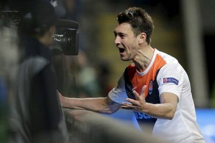 El Chucky Ferreyra festeja su gol en Braga