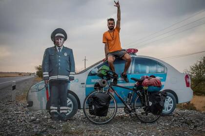 El ciclista en su viaje por Asia.