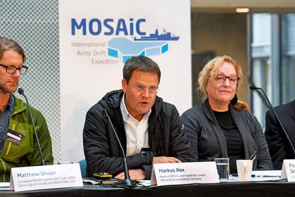 El científico alemán Markus Rex, jefe de la misión, en la presentación del proyecto en Noruega