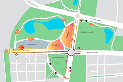 El circuito que se diagramó para la exhibición de Franco Colapinto en la Ciudad de Buenos Aires