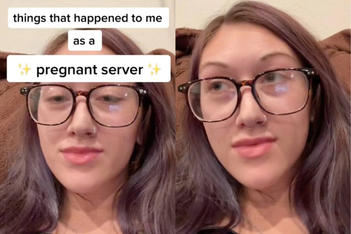 El cliente se levantó la camisa y tocó su estómago con el de ella (TikTok/ashlleeyy_27)