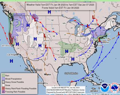 El clima en Estados Unidos para este 6 de enero