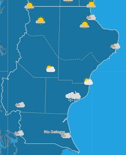 El clima en Santa Cruz, donde el eclipse será más visible, según el Servicio Meteorológico Nacional
